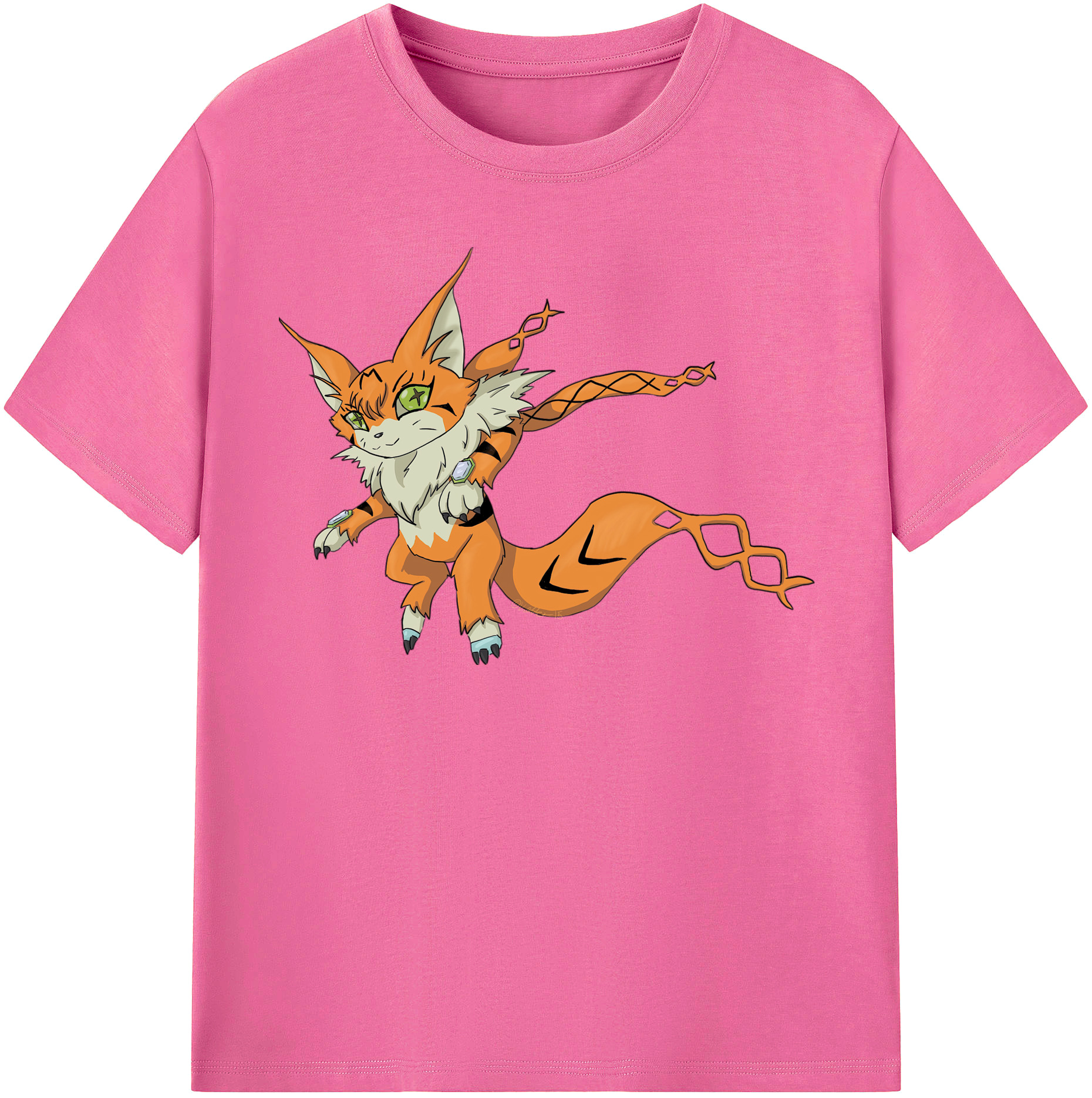（画像用） Digimon デジタルモンスター/デジモン レディースカジュアルプリントTシャツ（綿100％）